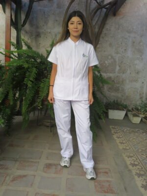 Scrub Ejecutivo con Cierre – Colección Blanco Puro